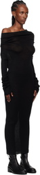 Ann Demeulemeester Black Barbro Dropped Shoulder Knitted Midi Dress
