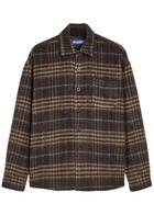 Picante Rocco Plaid Wool-blend Overshirt Brown