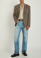 Versace Herringbone Wool Blazer Brown