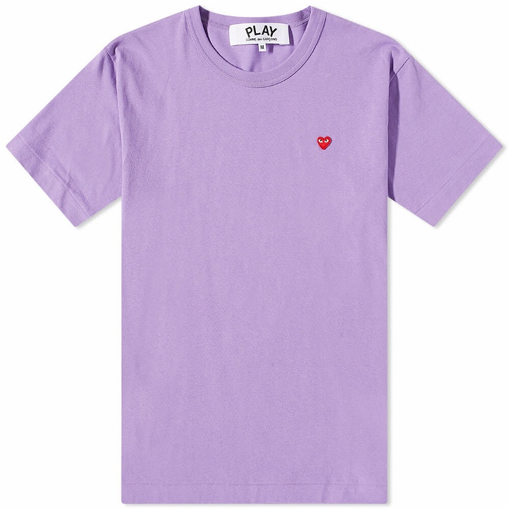 Photo: Comme des Garçons Play Men's Small Red Heart T-Shirt in Purple