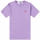 Comme des Garçons Play Men's Small Red Heart T-Shirt in Purple