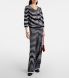 Jardin des Orangers Striped cashmere wide-leg pants