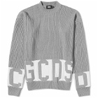 GCDS Men's Low Band Logo Crew Knit in Grey