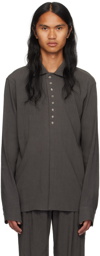 Hyein Seo Gray Button Shirt