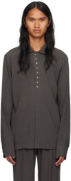 Hyein Seo Gray Button Shirt