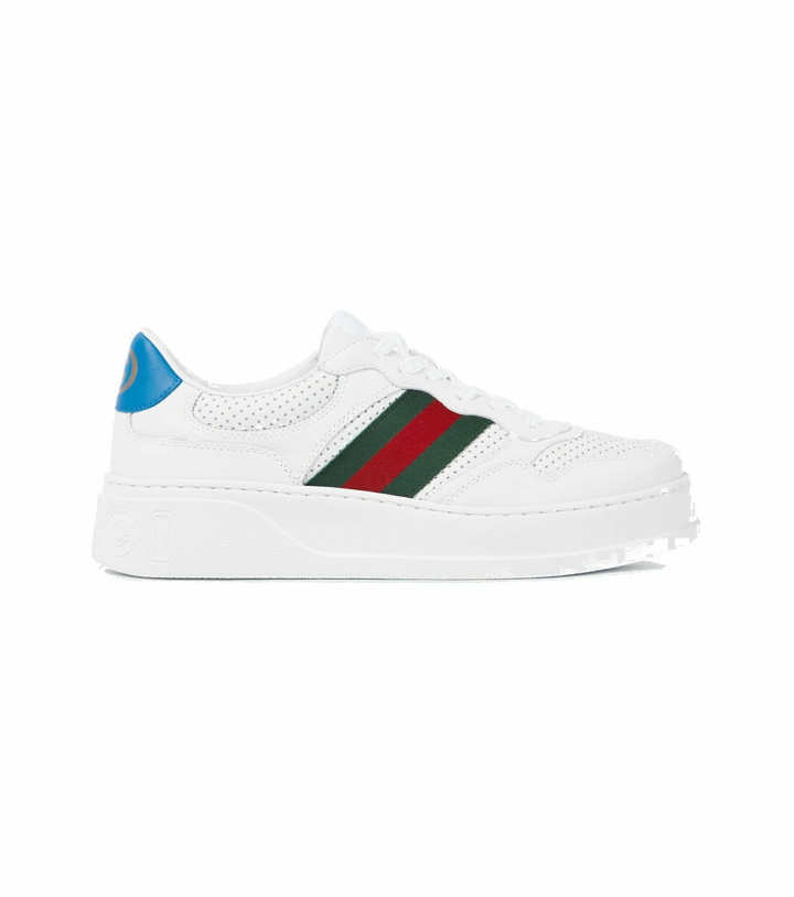 Photo: Gucci - Leather sneakers with Web