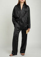 Delos Gilbert Double-breasted Silk Jacket Black