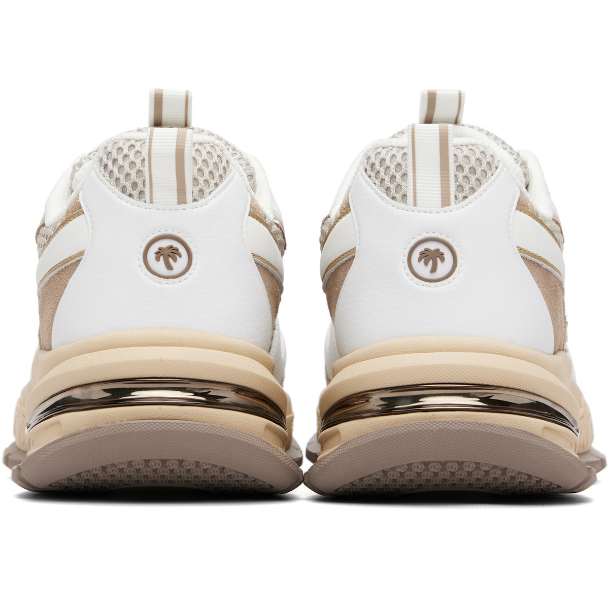 Palm Angels White & Beige Palm Runner Sneakers