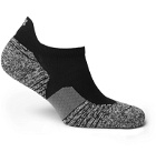 Under Armour - UA Run Cushioned Mélange Stretch-Knit No-Show Socks - Black