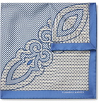 Turnbull & Asser - Printed Silk-Twill Pocket Square - Blue