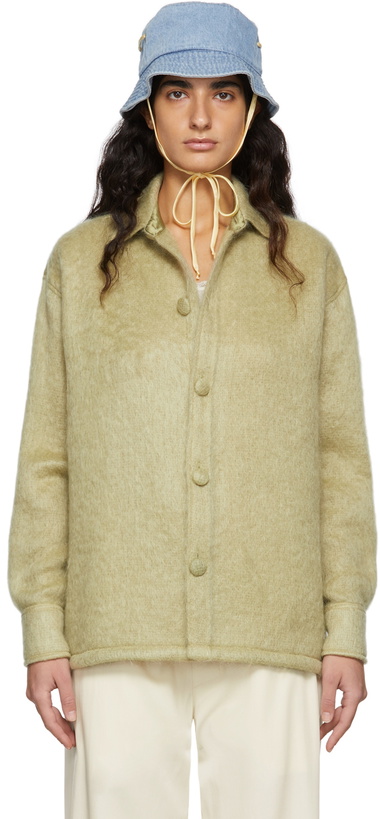 Photo: Tanner Fletcher Green Mohair Frankie Shirt Jacket