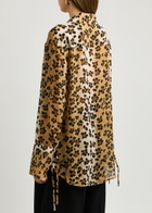 Rejina Pyo Saskia Leopard-print Chiffon Shirt Beige