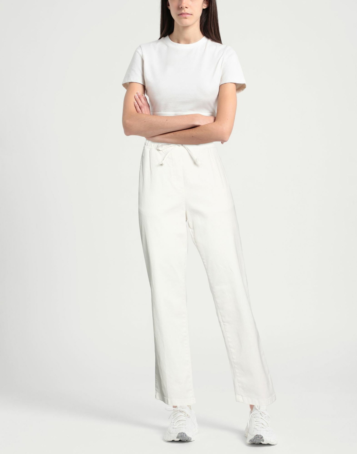 Manila Grace Womens Pants in Off white