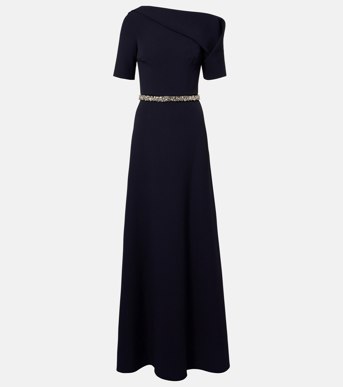 Safiyaa Stephanie embellished draped crêpe gown