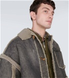 Acne Studios Shearling-trimmed suede jacket