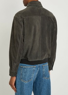 Frame Suede Bomber Jacket Dark Grey