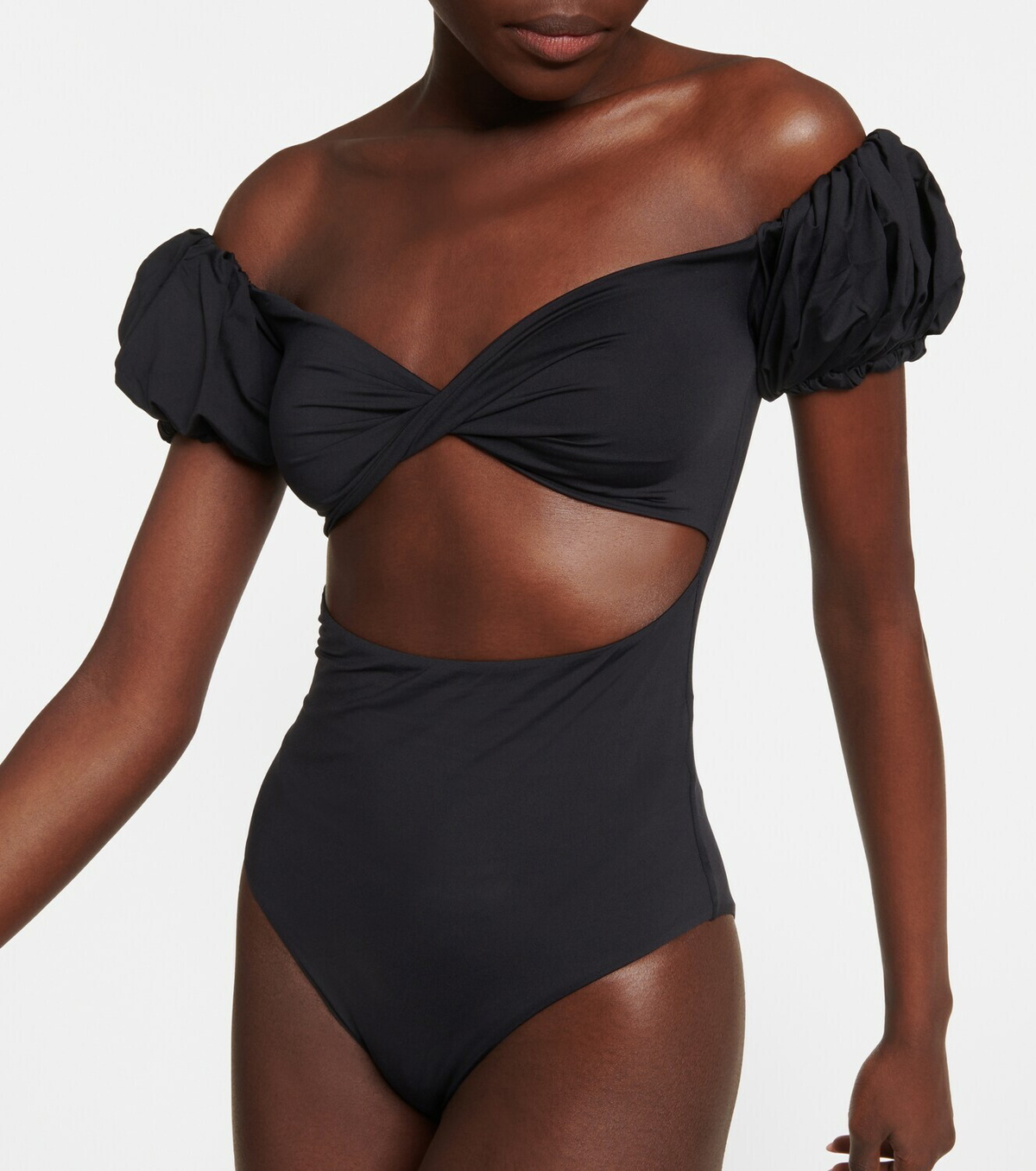 Giambattista Valli - Puff-sleeve cutout swimsuit