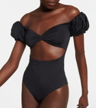 Giambattista Valli - Puff-sleeve cutout swimsuit