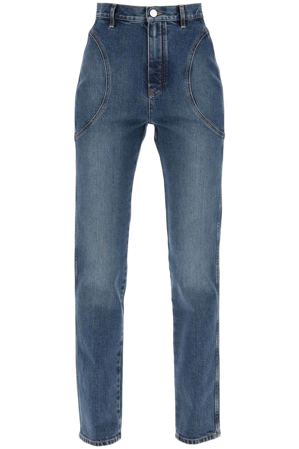 【ALAIA】 Jeans ALAÏA BLEU VINTAGE ROUND JEANS IN STONE DENIM |ALAÏA US