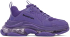 Balenciaga Purple Clear Sole Triple S Sneakers