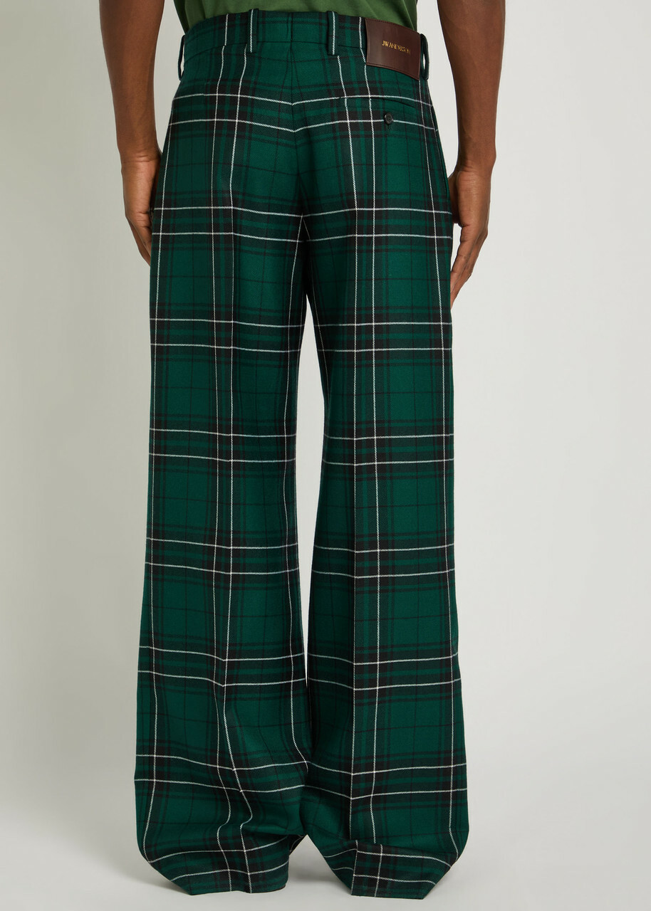 JW Anderson Checked Straight-leg Trousers Green