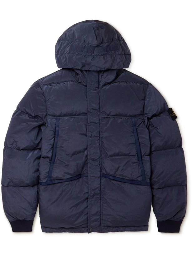 Photo: Stone Island - Quilted Hooded Shell Down Jacket - Blue