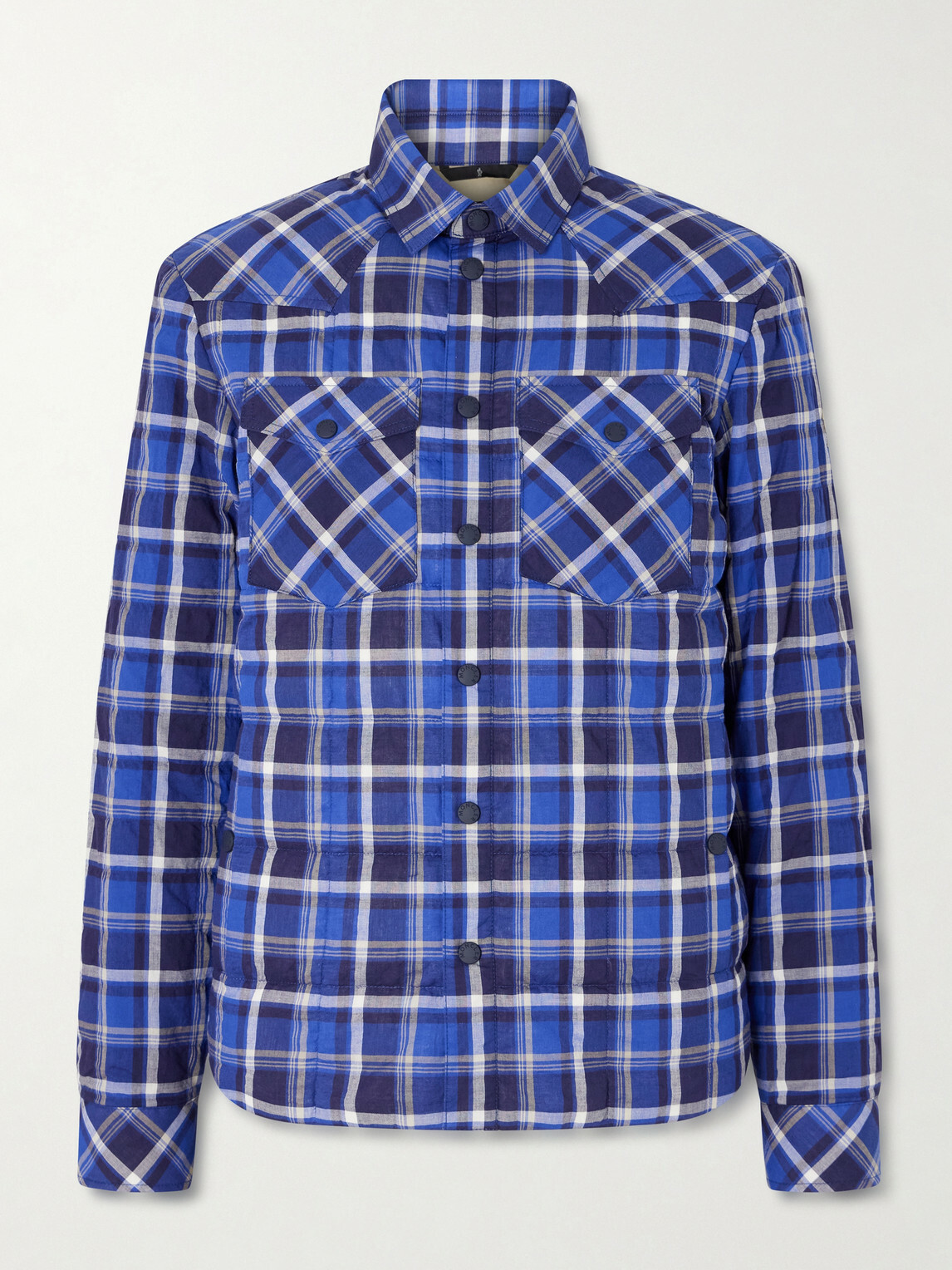 Moncler Grenoble - Gelt Quilted Checked Cotton-Blend Down Shirt Jacket - Blue