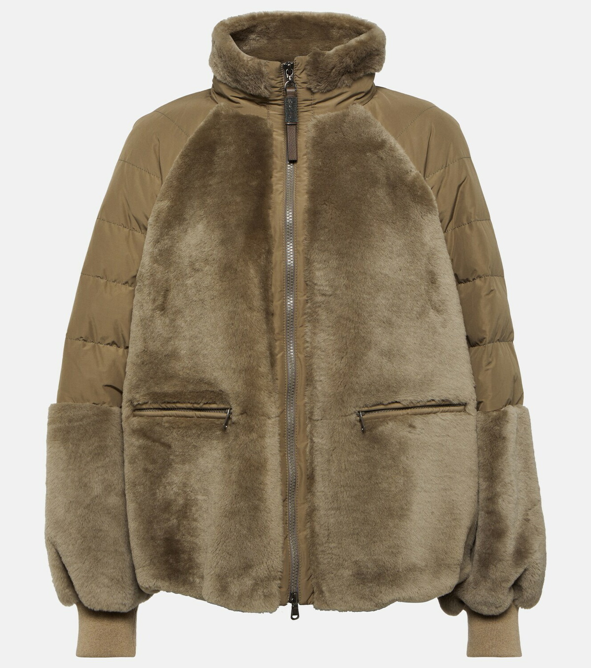 Brunello Cucinelli Shearling-trimmed padded jacket Brunello Cucinelli