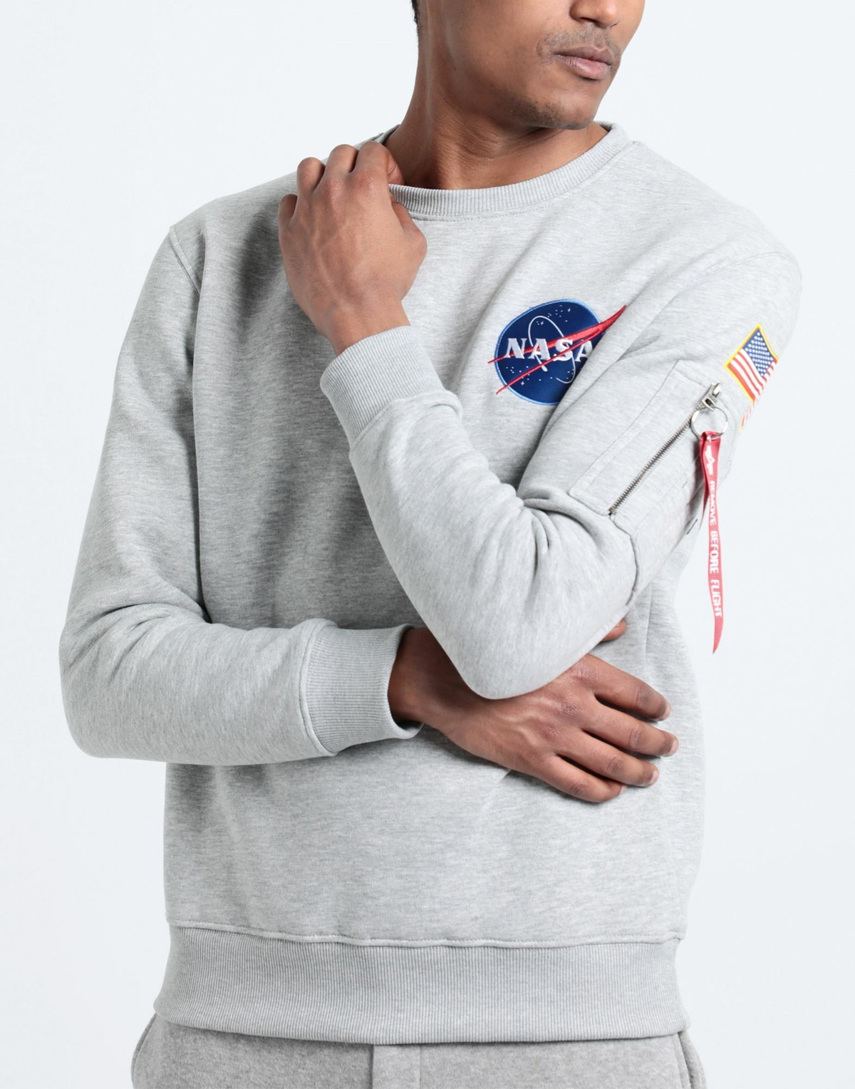 Alpha Industries Mens Sweatshirt Light in Grey