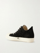 DRKSHDW by Rick Owens - Ramones Frayed Denim Sneakers - Black