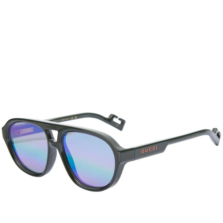 Photo: Gucci Men's Eyewear GG1239S Hiking Sunglasses in Green/Grey