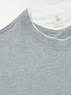 Brunello Cucinelli - Layered Cotton-Jersey T-Shirt - Gray