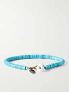 MIKIA - Magnesite and Silver-Tone Beaded Bracelet - Blue