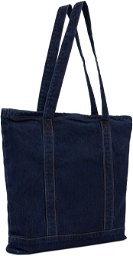 Anna Sui SSENSE Exclusive Navy Studded Denim Tote