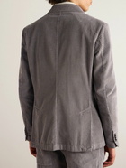 Barena - Doria Double-Breasted Cotton-Corduroy Suit Jacket - Gray