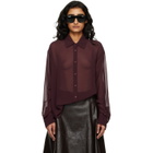 The Frankie Shop Burgundy Peri Georgette Shirt