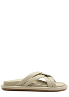 Moncler Bell Woven Leather Sliders Ivory