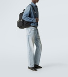 Saint Laurent City leather-trimmed canvas backpack