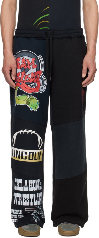 Photo: Marine Serre Black Regenerated Graphic Sweatshirts Sweatpants
