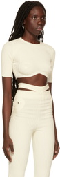 ANDREĀDAMO Off-White Cropped Sweater
