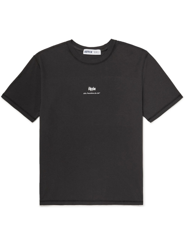 Photo: AFFIX - Nasenbluten Logo-Print Recycled Cotton-Jersey T-Shirt - Black