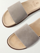Brunello Cucinelli - Suede Slides - Gray