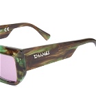 Thames Men's TV Malachite Sunglasses in Green/Purple