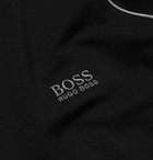 HUGO BOSS - Piped Logo-Embroidered Stretch-Cotton Jersey Track Jacket - Black