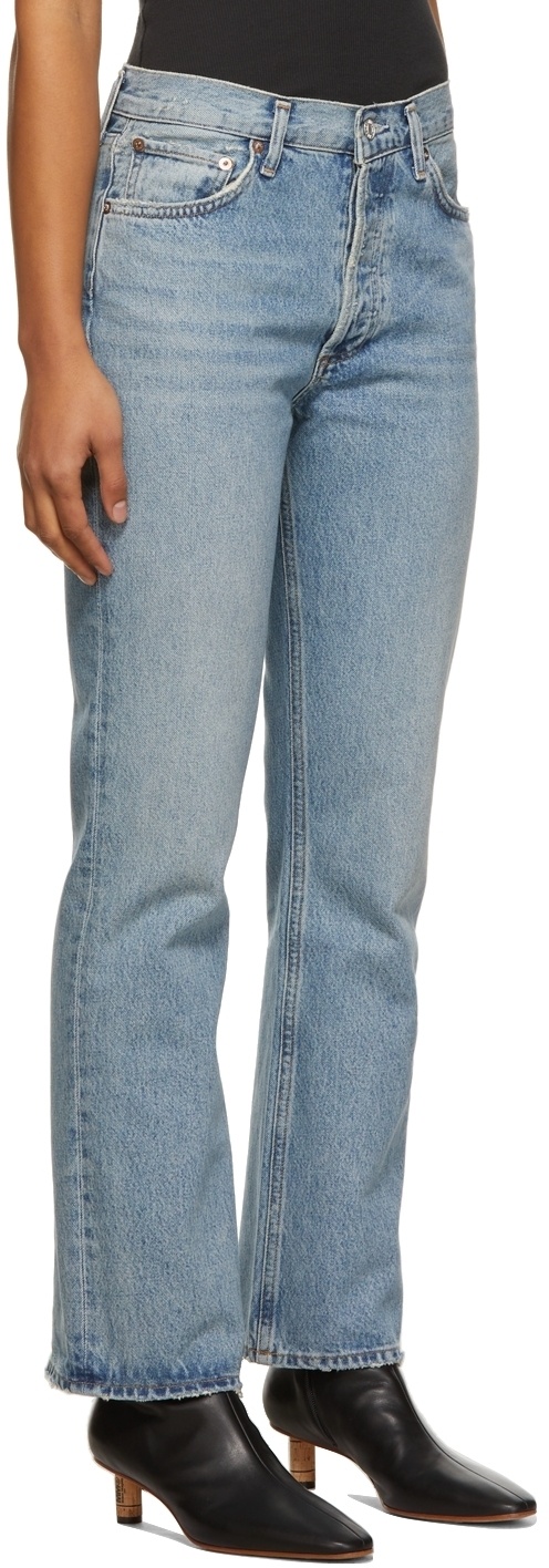 AGOLDE Blue Mid-Rise Relaxed Boot Jeans AGOLDE
