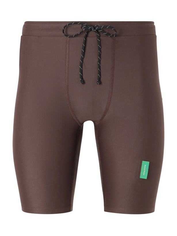 Photo: DISTRICT VISION - Maurten Slim-Fit 9'' Recycled Stretch Running Shorts - Brown