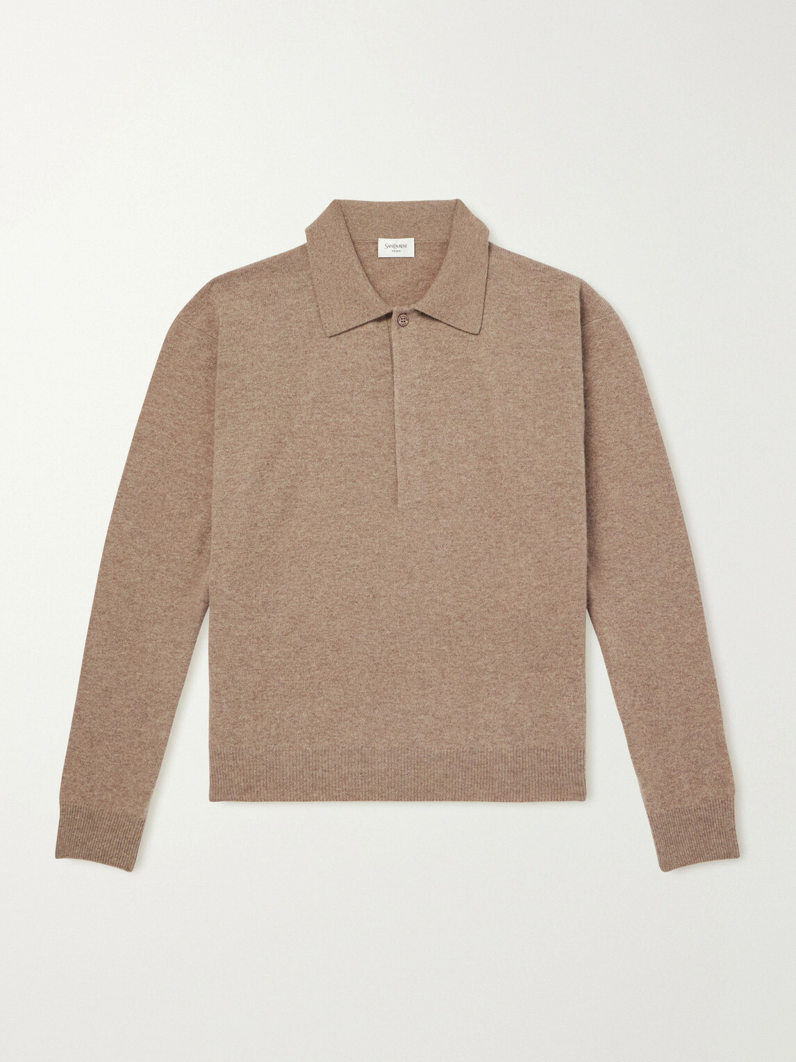 SAINT LAURENT - Wool Polo Sweater - Brown