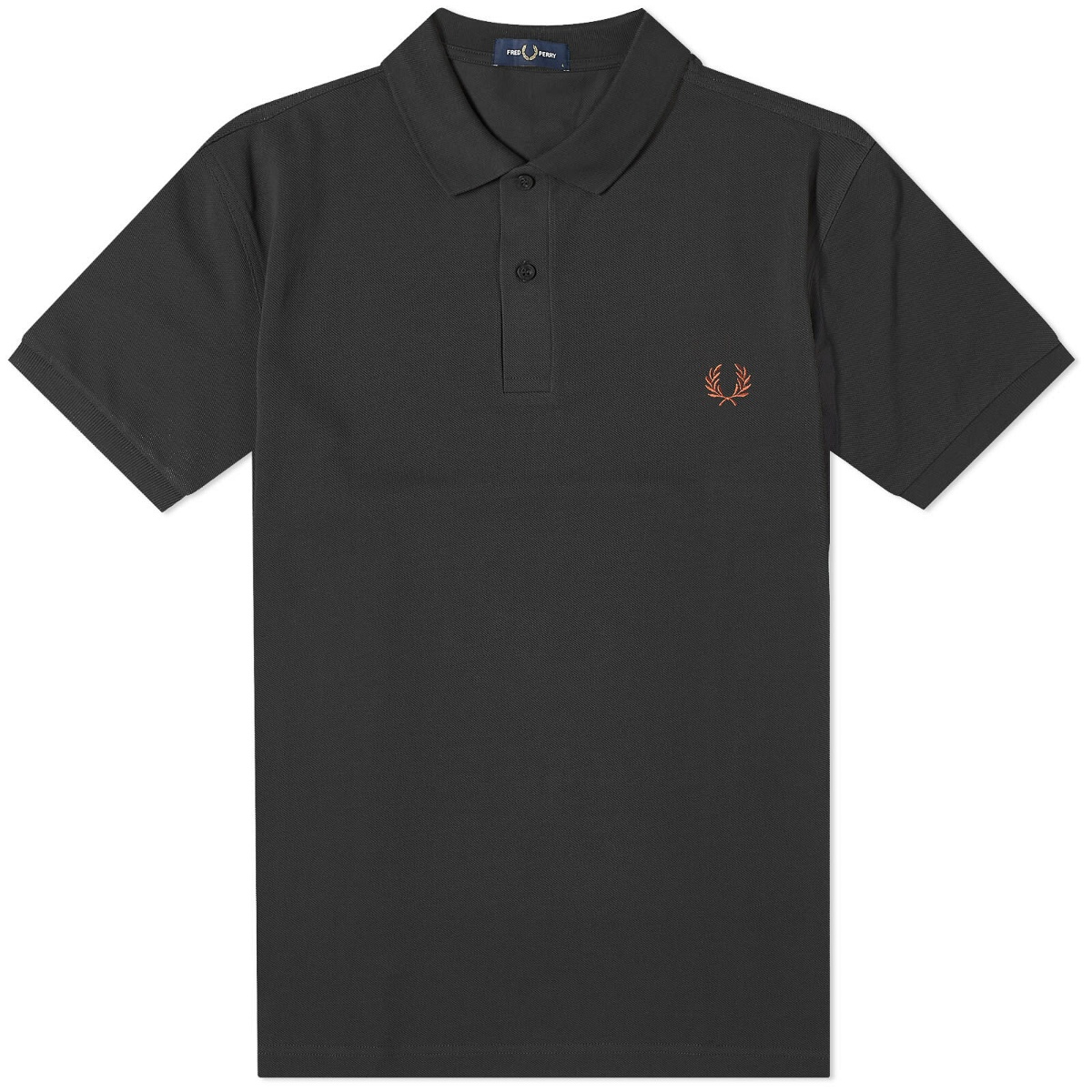 Fred Perry Men's Plain Polo Shirt in Black/Whisky Brown Fred Perry