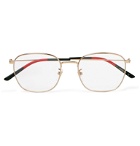 Gucci - Square Frame Gold-Tone and Acetate Optical Glasses - Gold