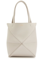 Loewe Puzzle Fold Mini Leather Tote bag - Ivory - One Size